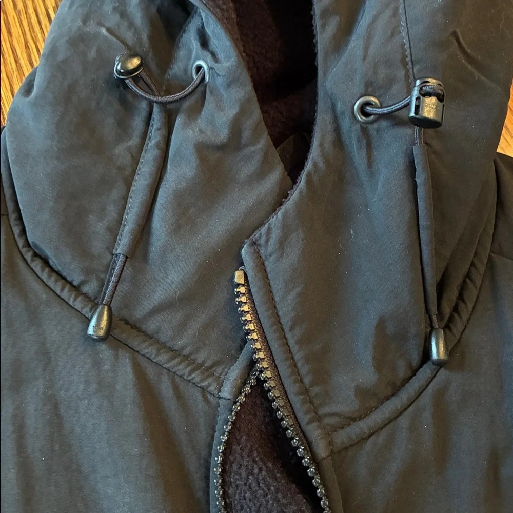 North Face black fleece hooded jacket - Picture 5 of 8